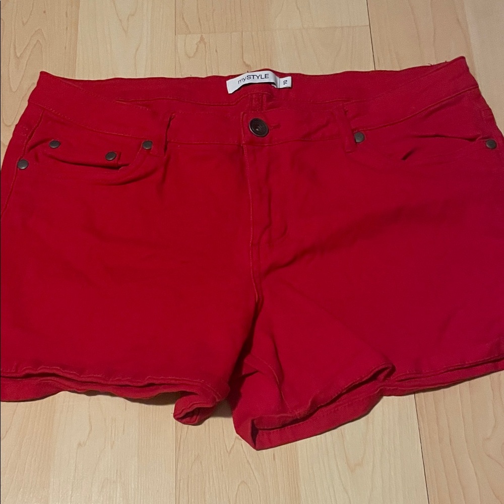 Red Women's Casual Shorts
